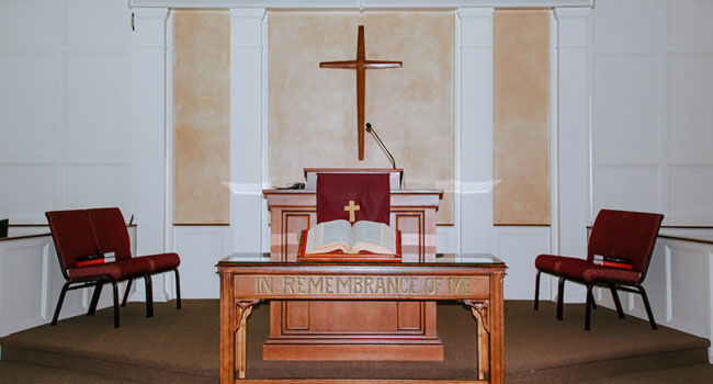 Front of the sanctuary